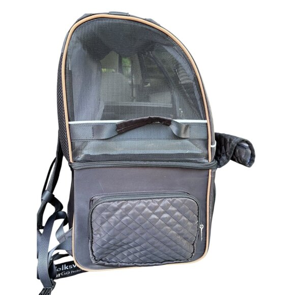 Pet Backpack Carrier With Mesh Panel Quilted Storage Pocket & Adjustable Straps - Picture 5 of 7
